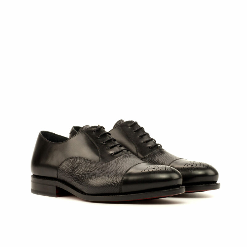 Side view of model Ciaran , box calf,pebble grain Golf BespokeShoes