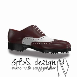 View of model Full Brogue handmade golf shoes var. 1, exclusive painted calf leather golf shoes Model Full Brogue Golf BespokeShoes